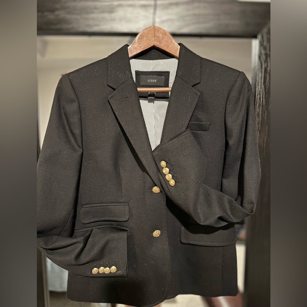 J. Crew Black Schoolboy Blazer with Gold Buttons